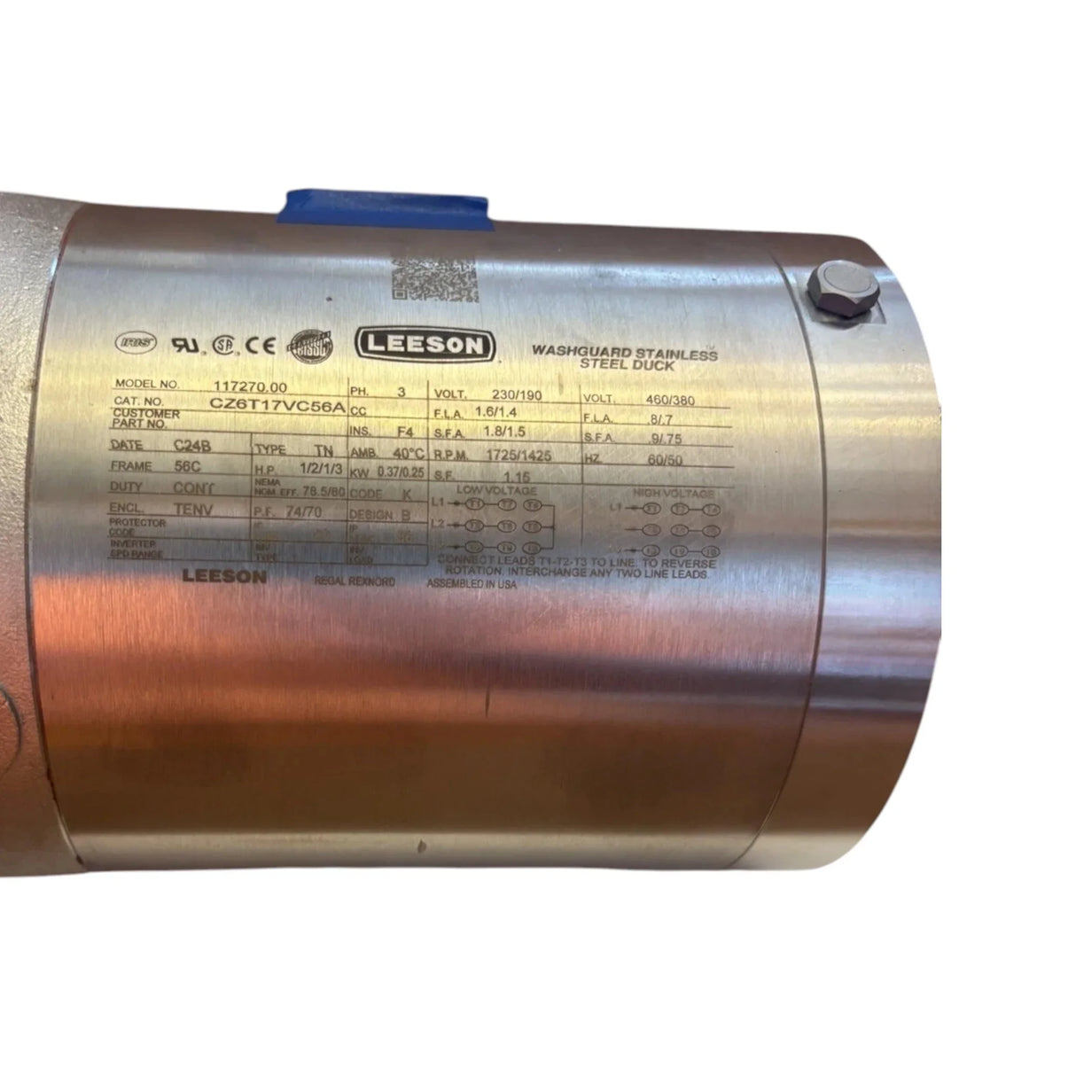 117270.00 Leeson Electric Motor - Truck To Trailer