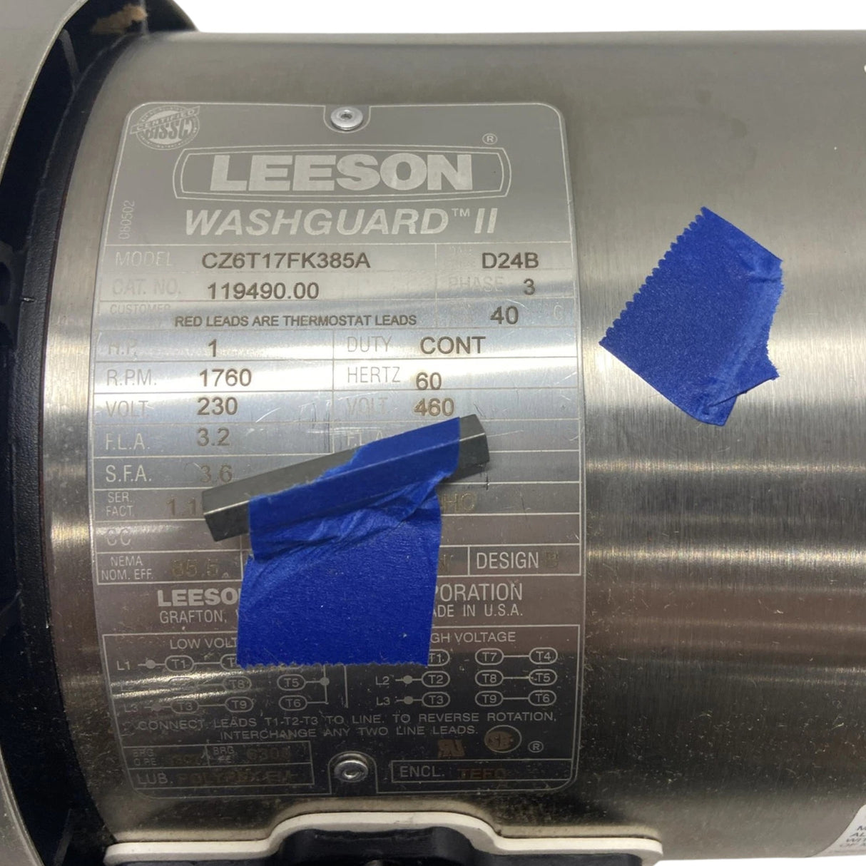 119490.00 Leeson Stainless Washdown Motor