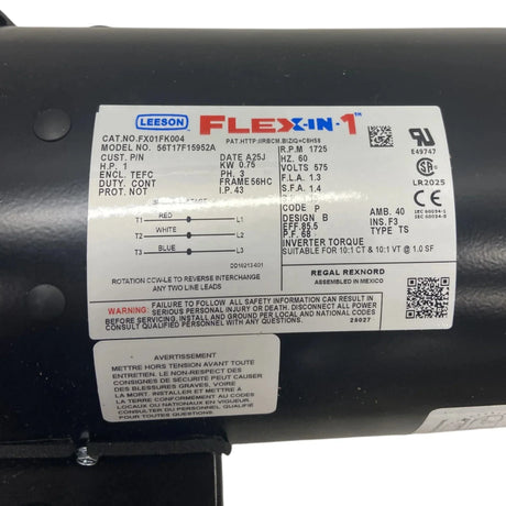 120004.00 Leeson Single Phase Motor - Truck To Trailer
