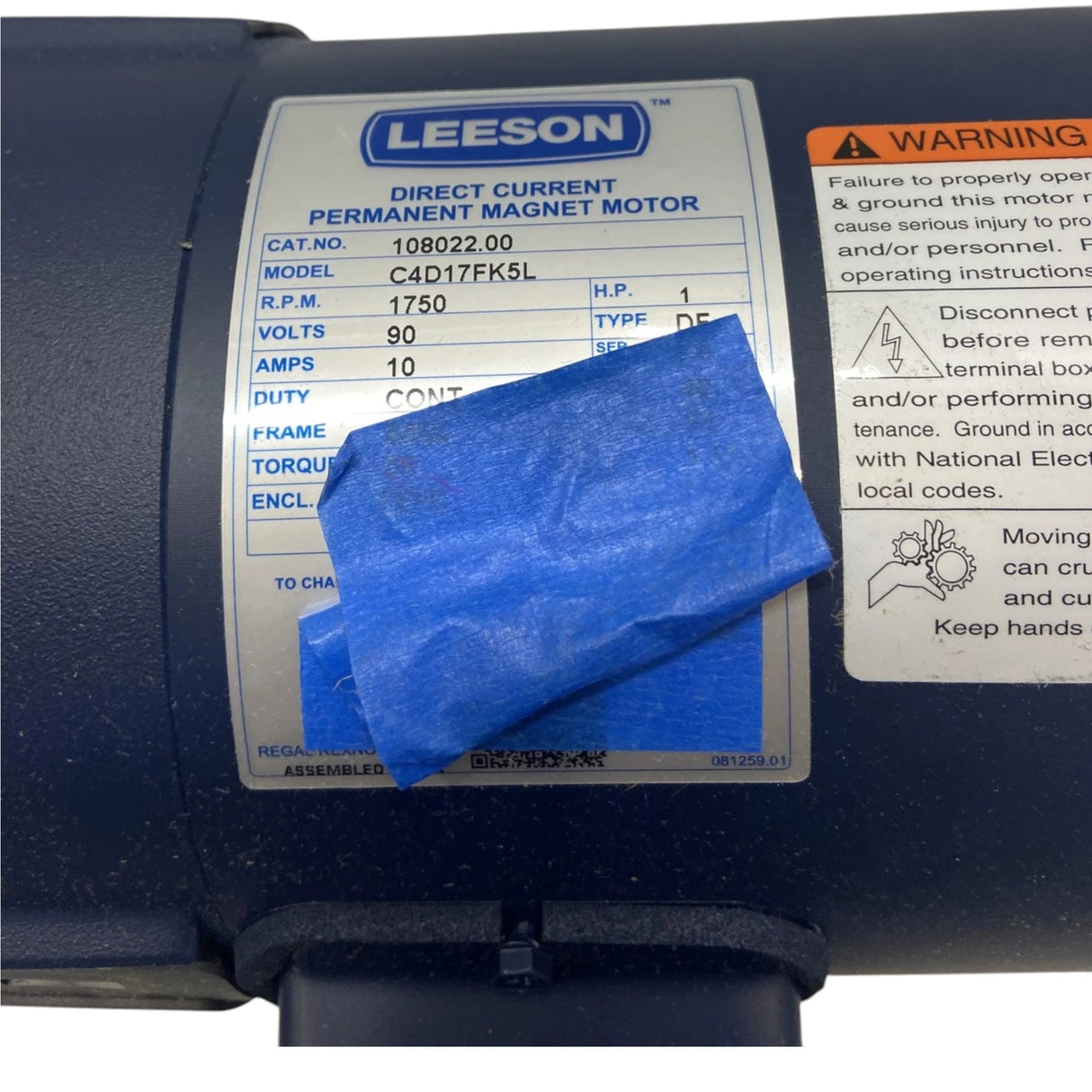 108022.00 Leeson DC Permanent Magnet Motor