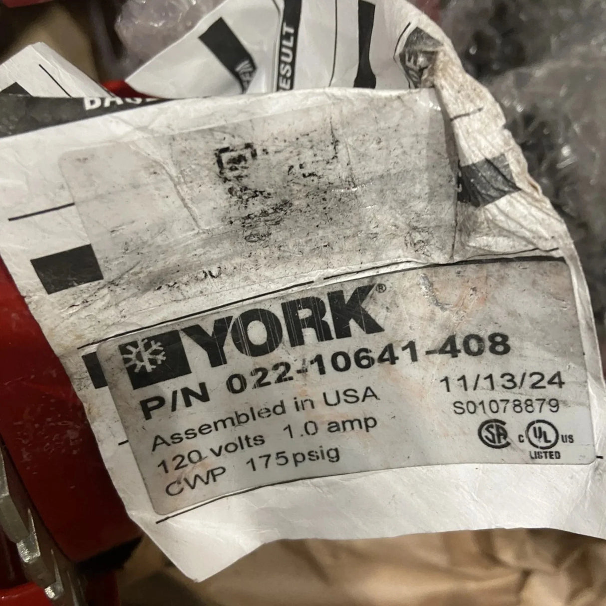 022-10641-408 Genuine York Valve Butterfly - Truck To Trailer
