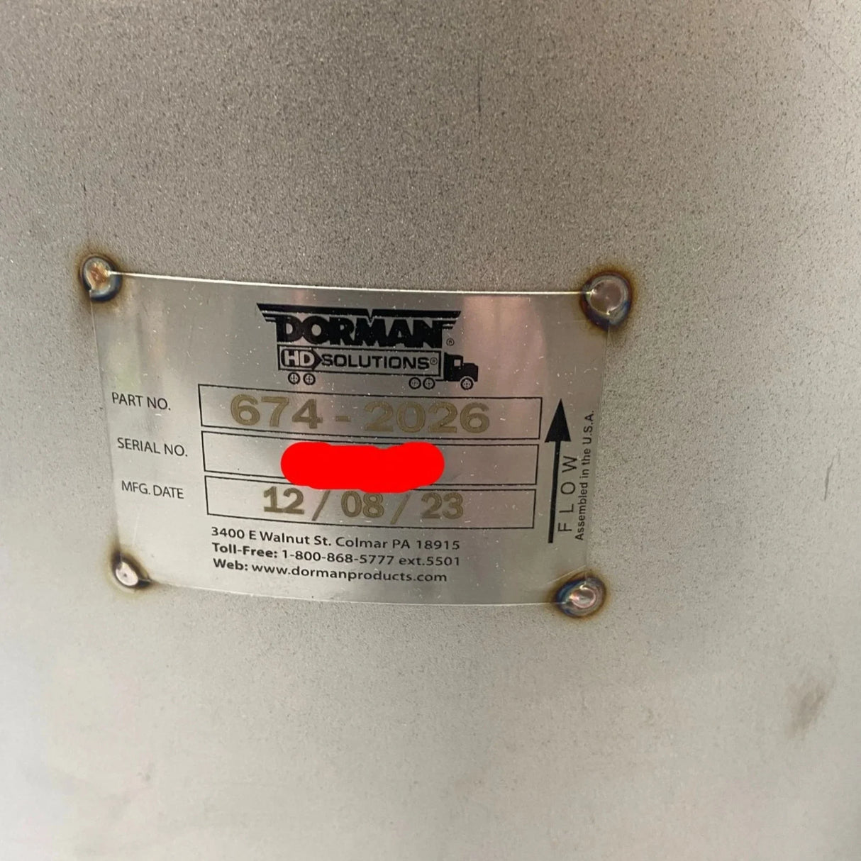 674-2026 Dorman Diesel Particulate Filter - Truck To Trailer
