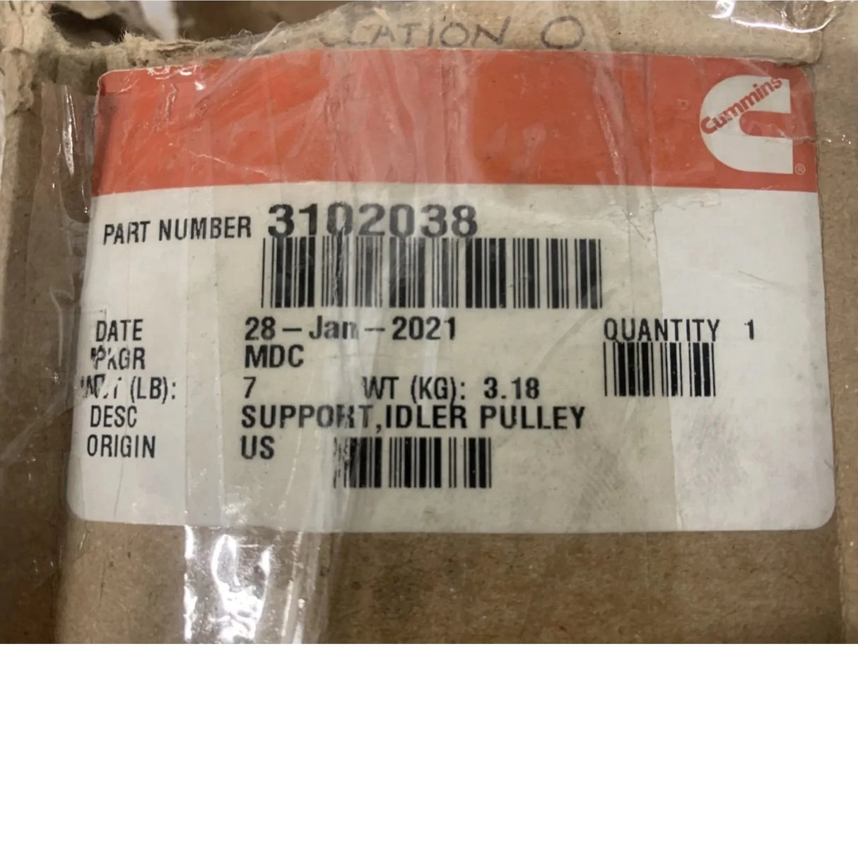 3102038 Genuine Cummins Idler Pulley Support