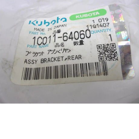 1C011-64060 Kubota Rear Bracket - Truck To Trailer