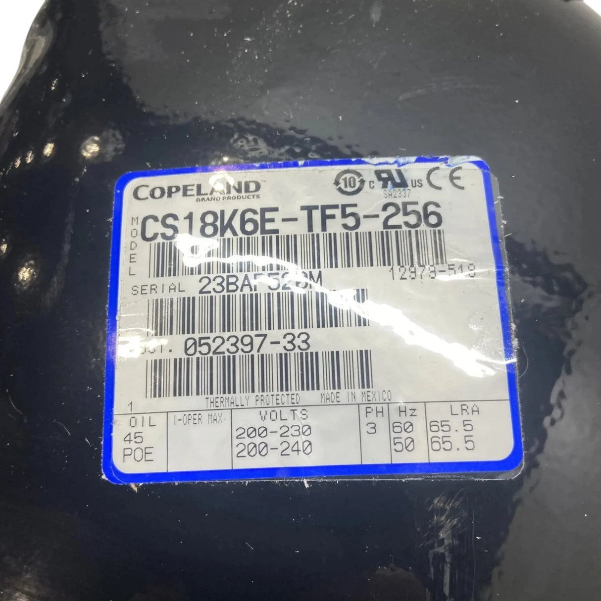 CS18K6E-TF5-256 Copeland Scroll Compressor - Truck To Trailer