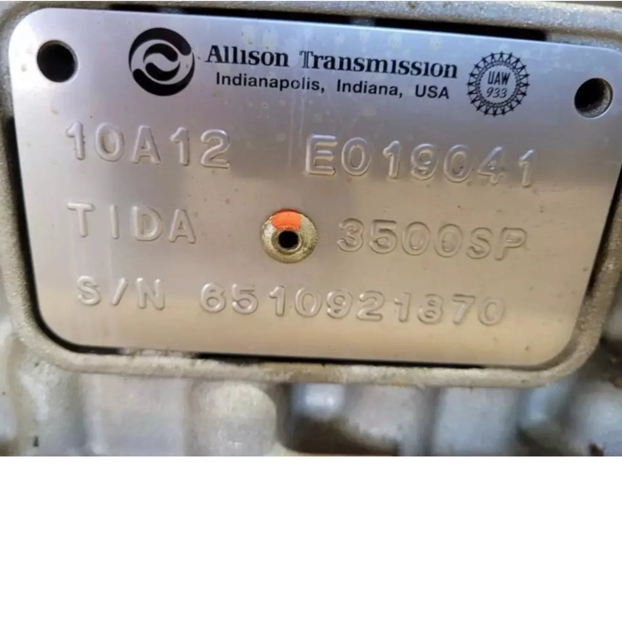 E019041 Genuine Allison Transmission 3500SP - Truck To Trailer