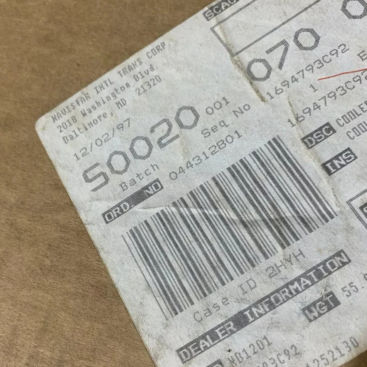 1694793C91 Genuine International Cooler Charge Air