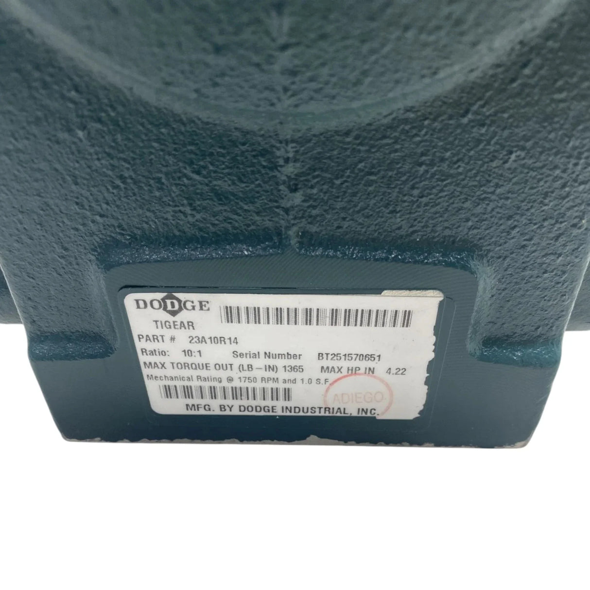 23A10R14 Dodge Right Angle Worm Gear Speed Reducer - Truck To Trailer