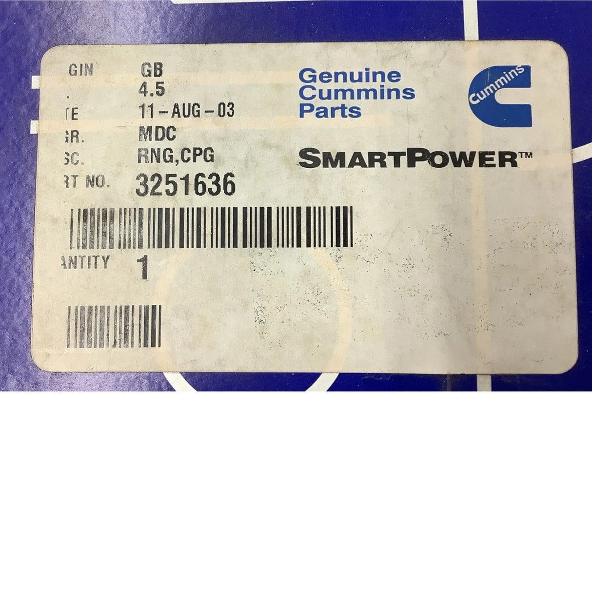 3251636 Genuine Cummins Clamping Ring