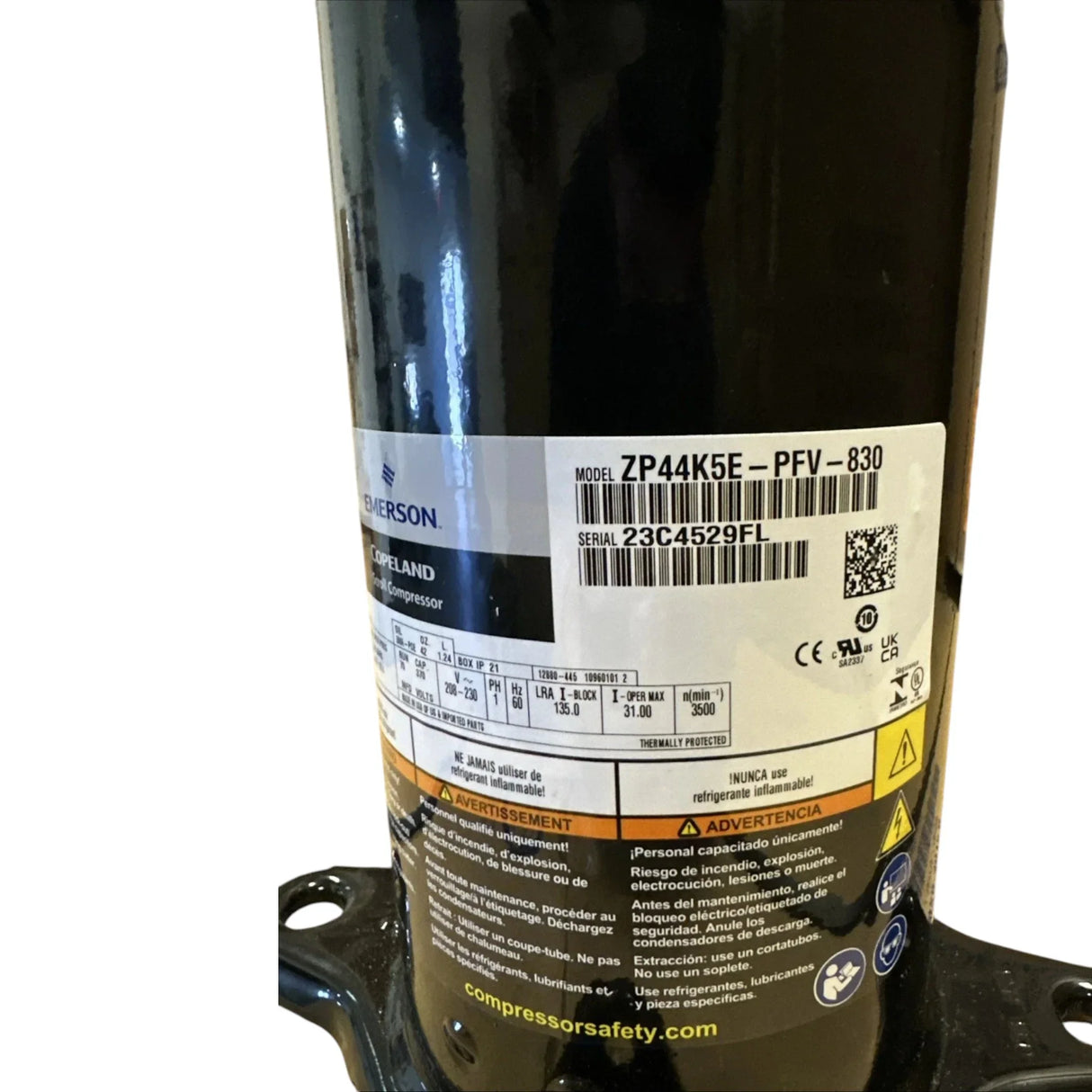 ZP44K5E-PFV-830 Copeland Scroll Compressor - Truck To Trailer