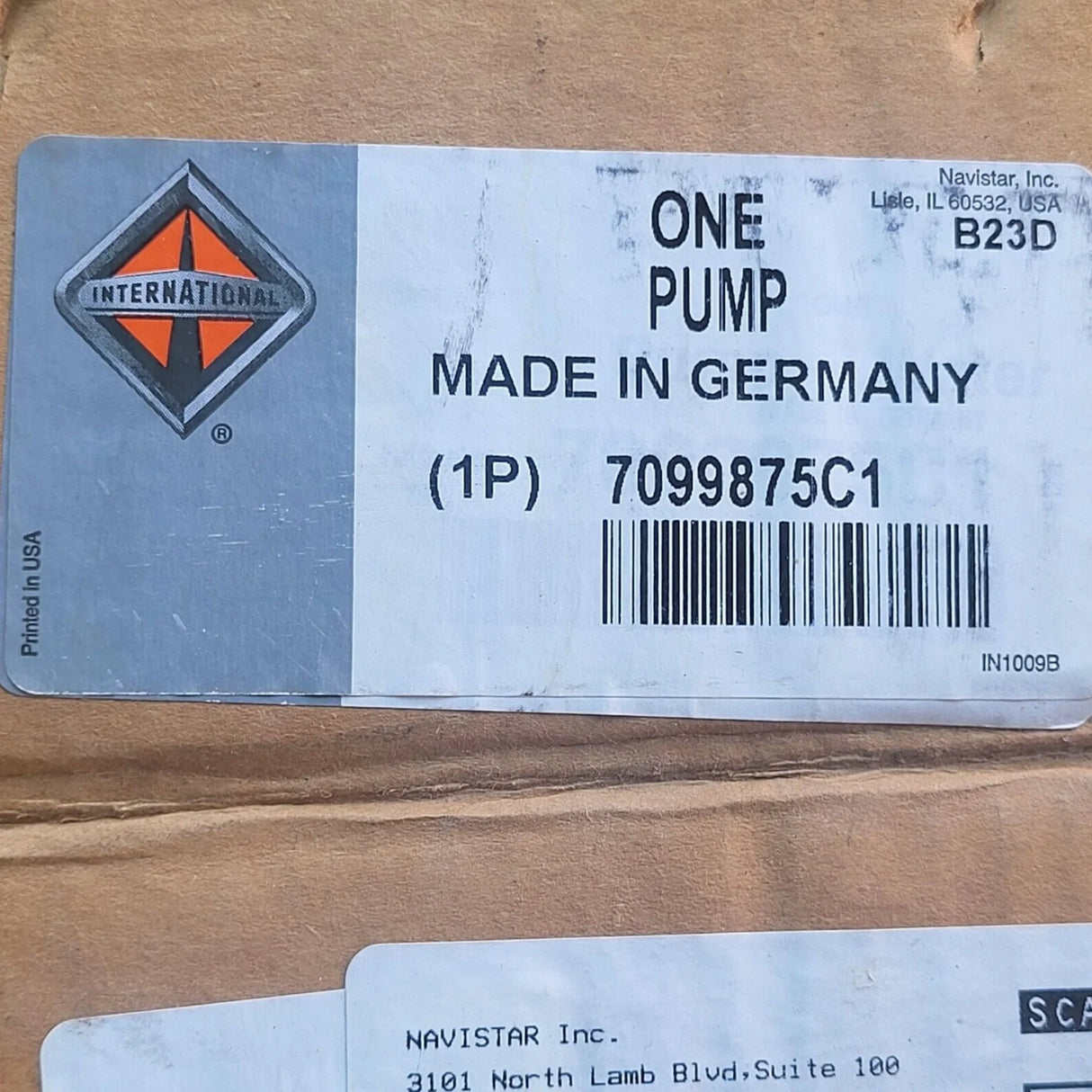 7099875C1 Genuine International Water Pump Assembly With Pull - Truck To Trailer