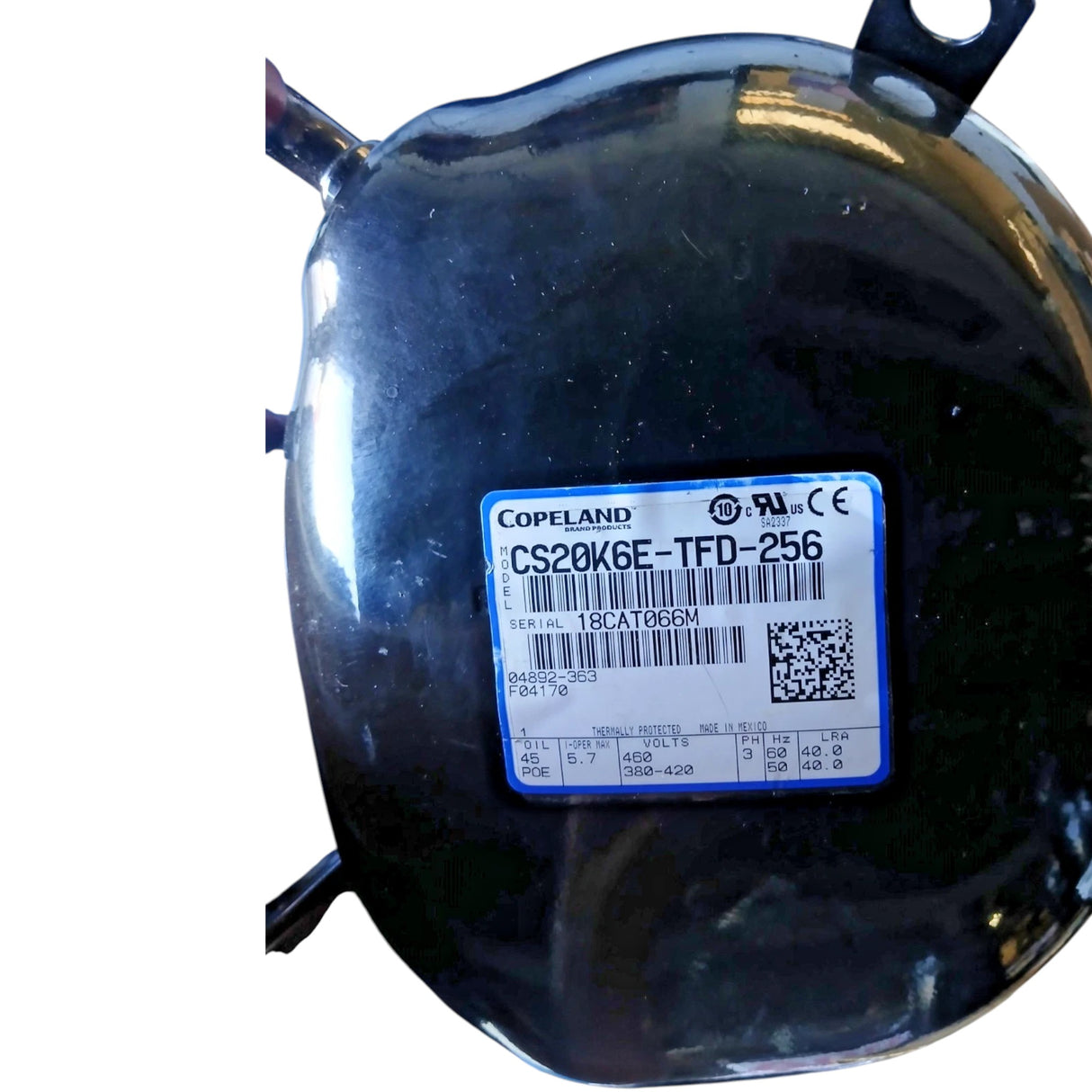 CS20K6ETFD256 Copeland Hermetic Compressor