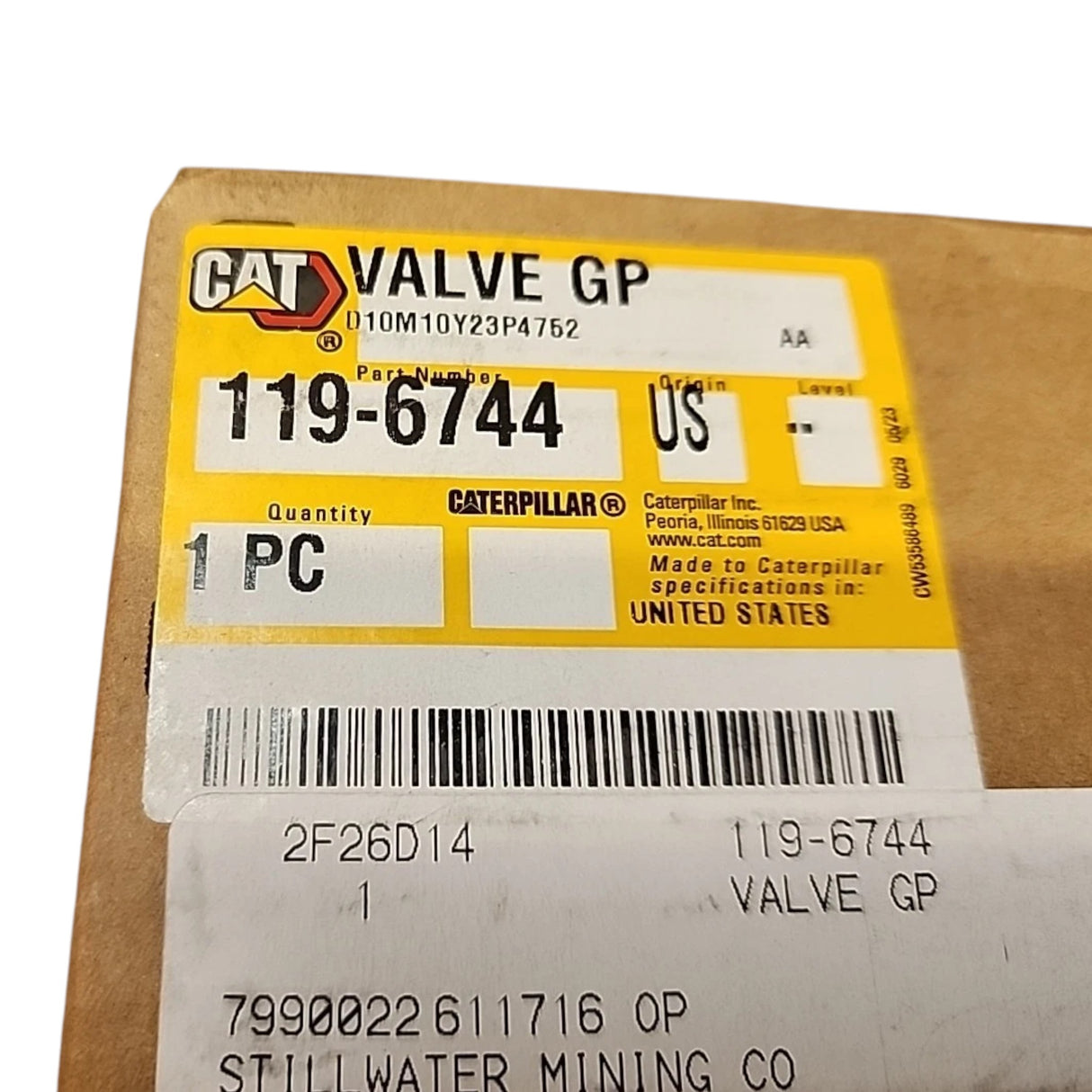 119-6744 Genuine CAT Valve Group-Brake Control
