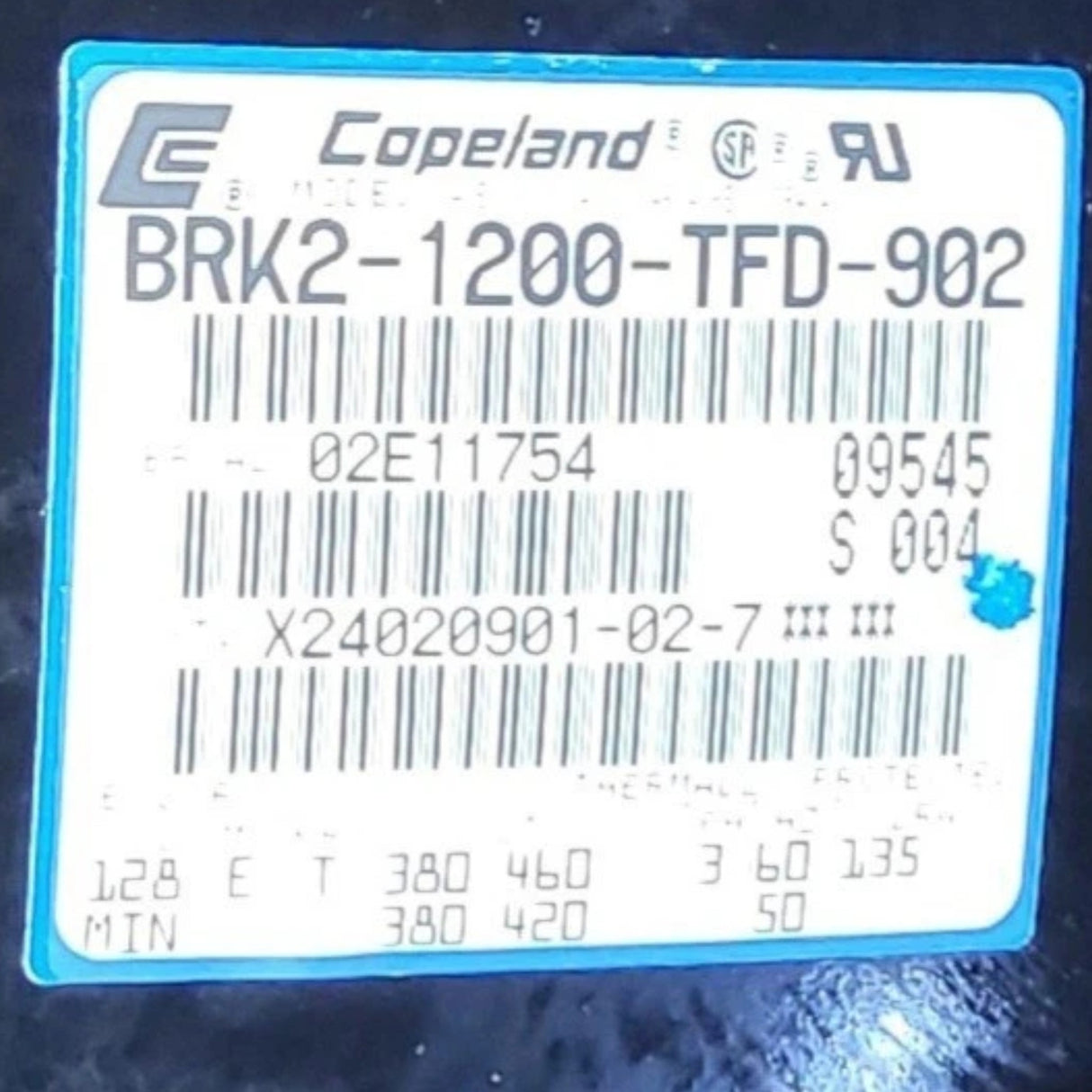BRK2-1200-TFD-902 Genuine Copeland Scroll Compressor