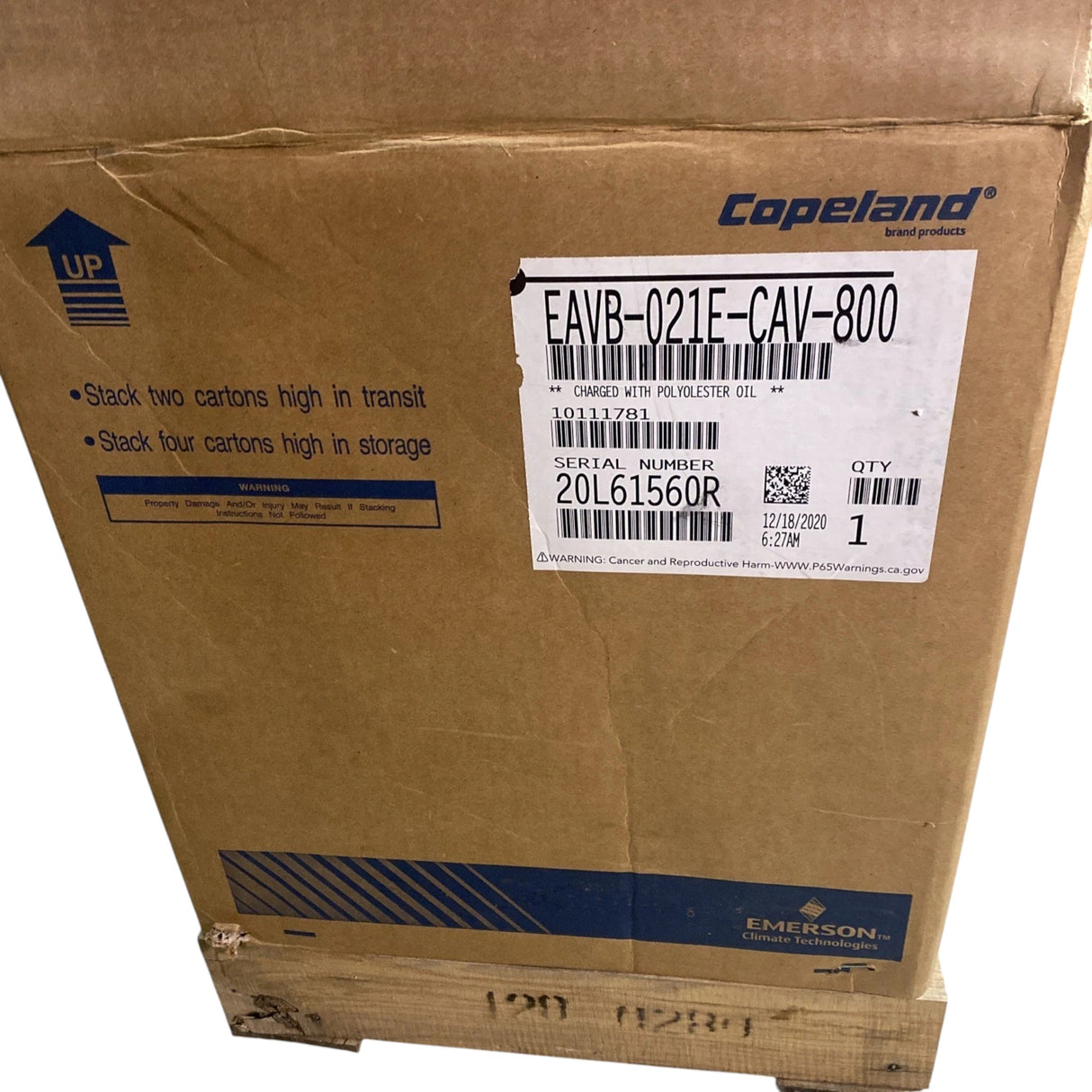 EAVB021ECAV800 Genuine Copeland Semi-Hermetic Compressor