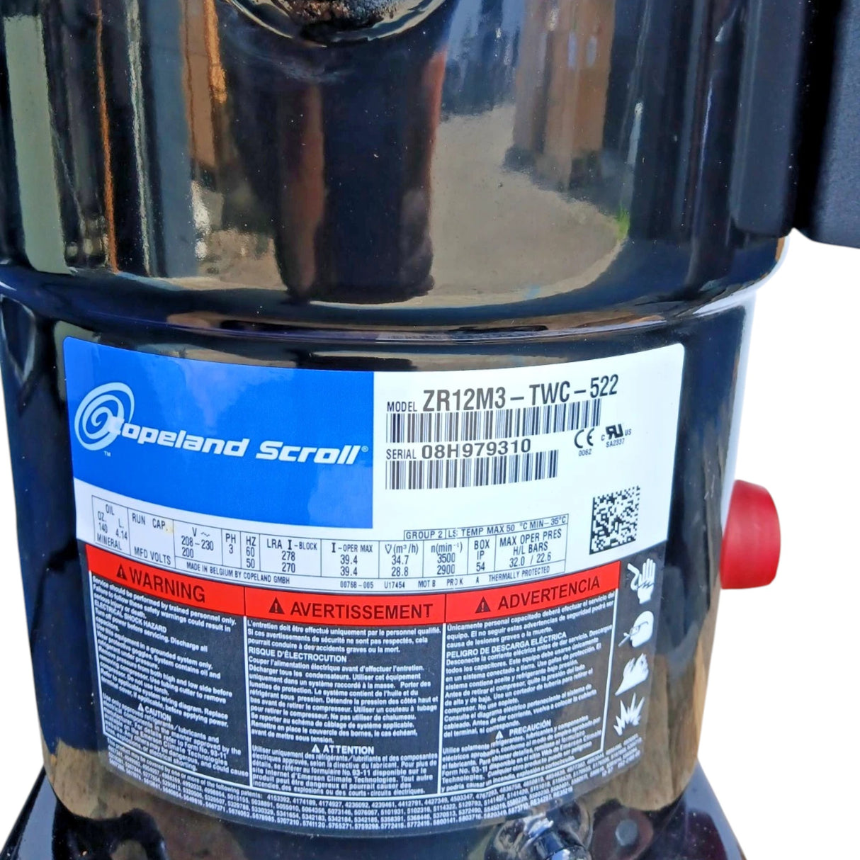 ZR12M3E-TWC-522 Genuine Copeland Scroll Compressor