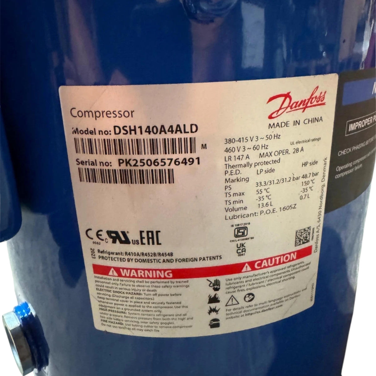 DSH140A4ALD Genuine Danfoss Scroll Compressor