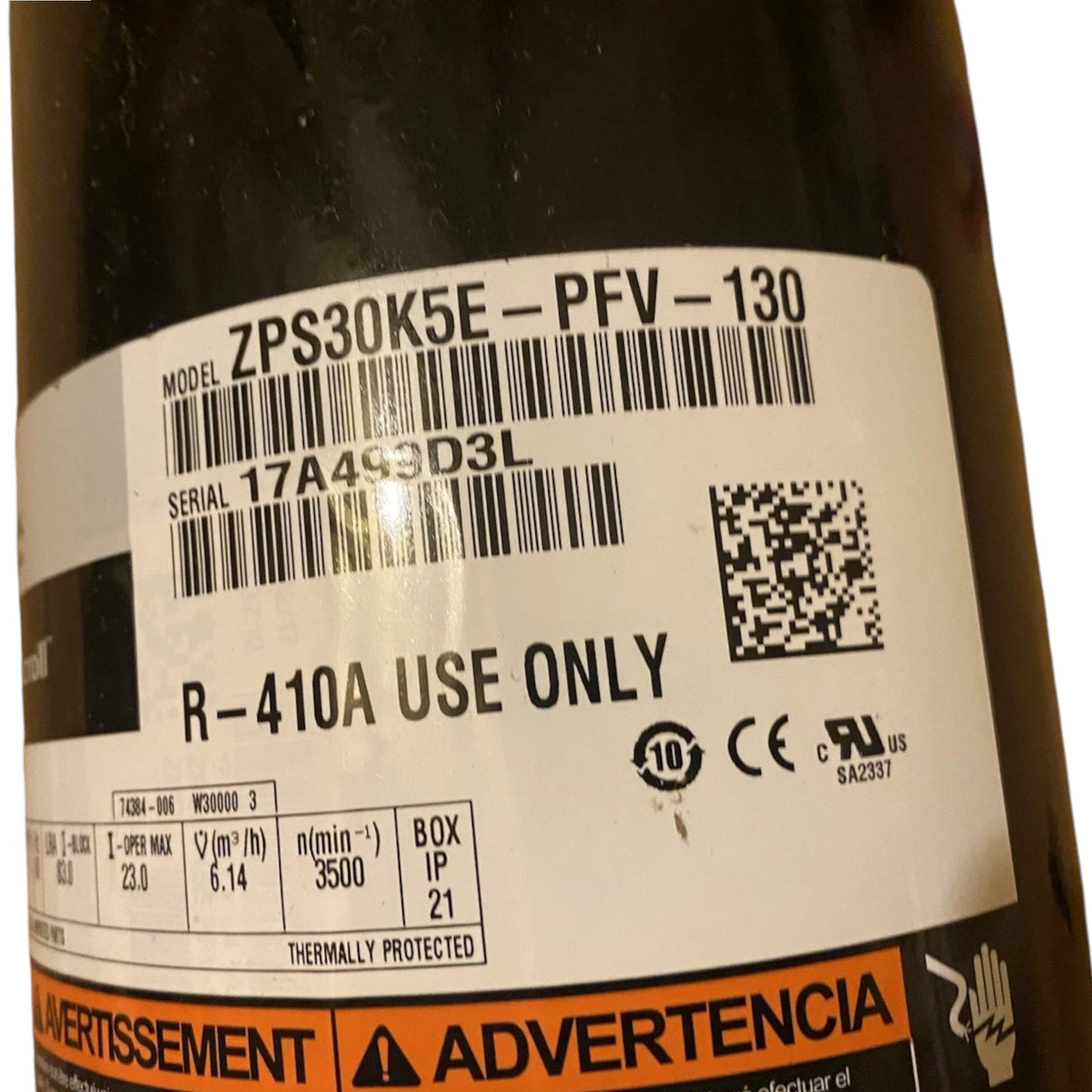 ZPS30K5EPFV130 Genuine Copeland Scroll Compressor