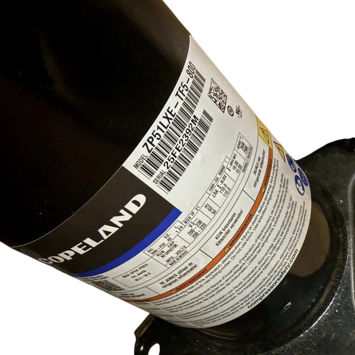 ZP51LXE-TF5-800 Genuine Copeland Scroll Compressor