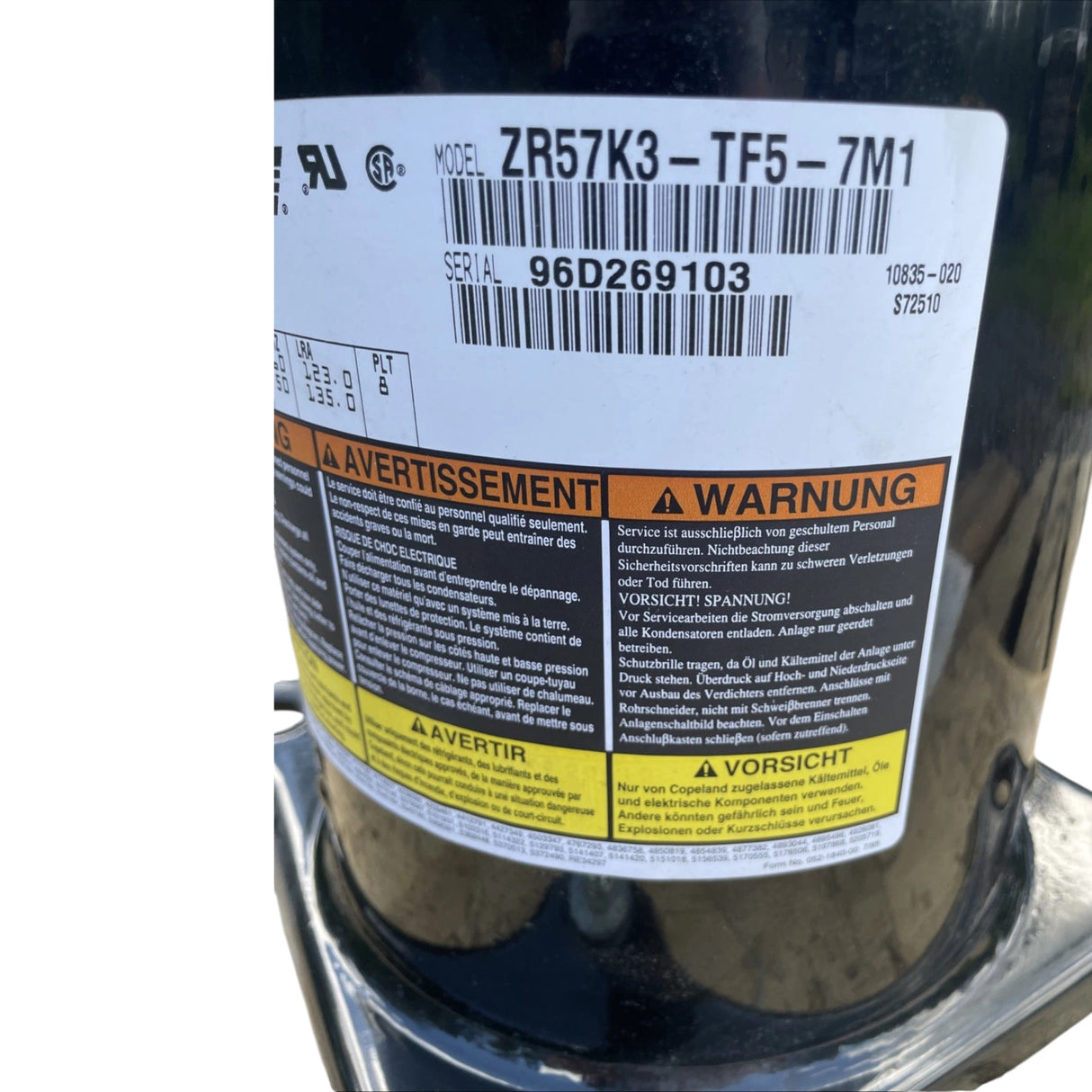 ZR57K3TF57M1 Genuine Copeland Scroll Compresor