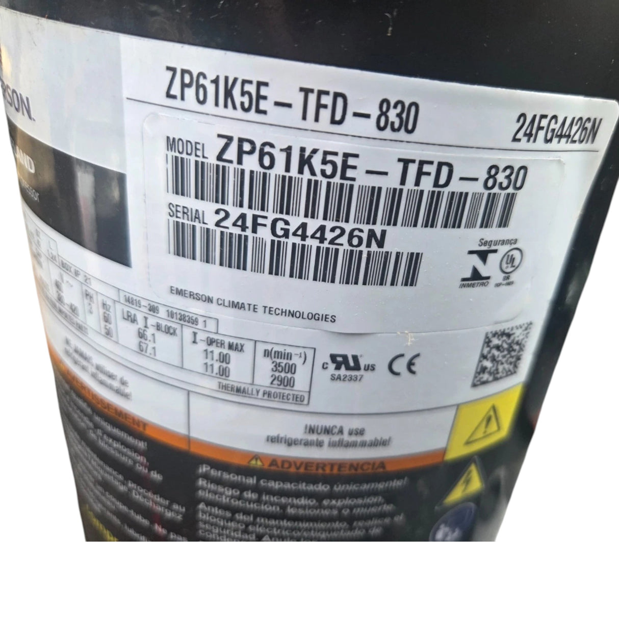 ZP61K5ETFD830 Copeland Scroll Compressor