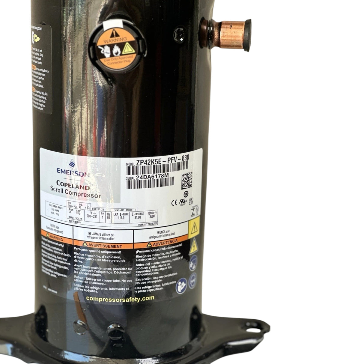 ZP42K5E-PFV-830 Genuine Copeland Scroll Compressor