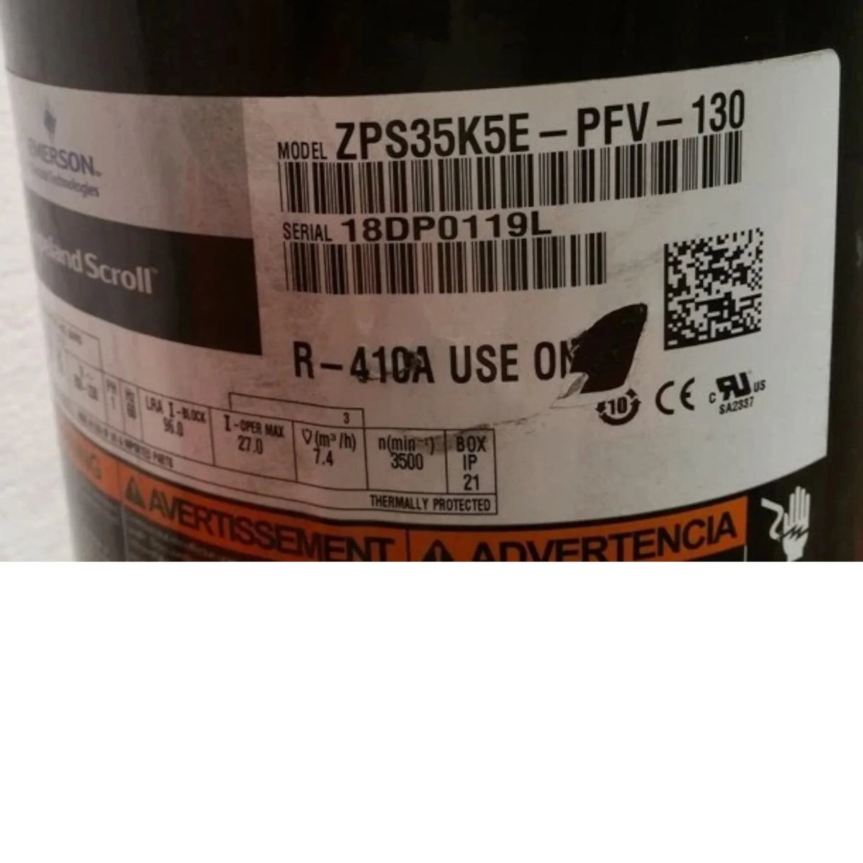 ZPS35K5EPFV130 Genuine Copeland Scroll Compressor