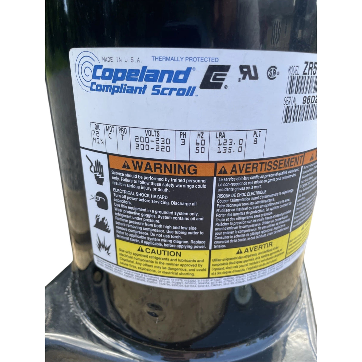 ZR57K3TF57M1 Genuine Copeland Scroll Compresor