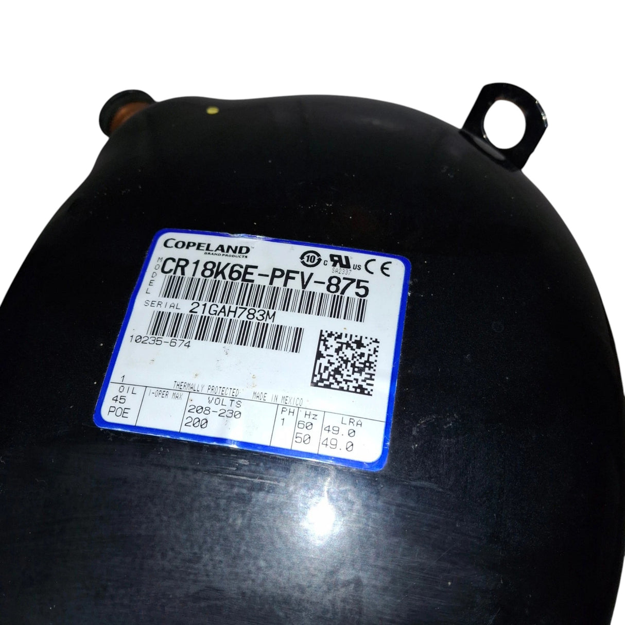 CR18K6E-PFV-875 Genuine Copeland Hermetic Compressor