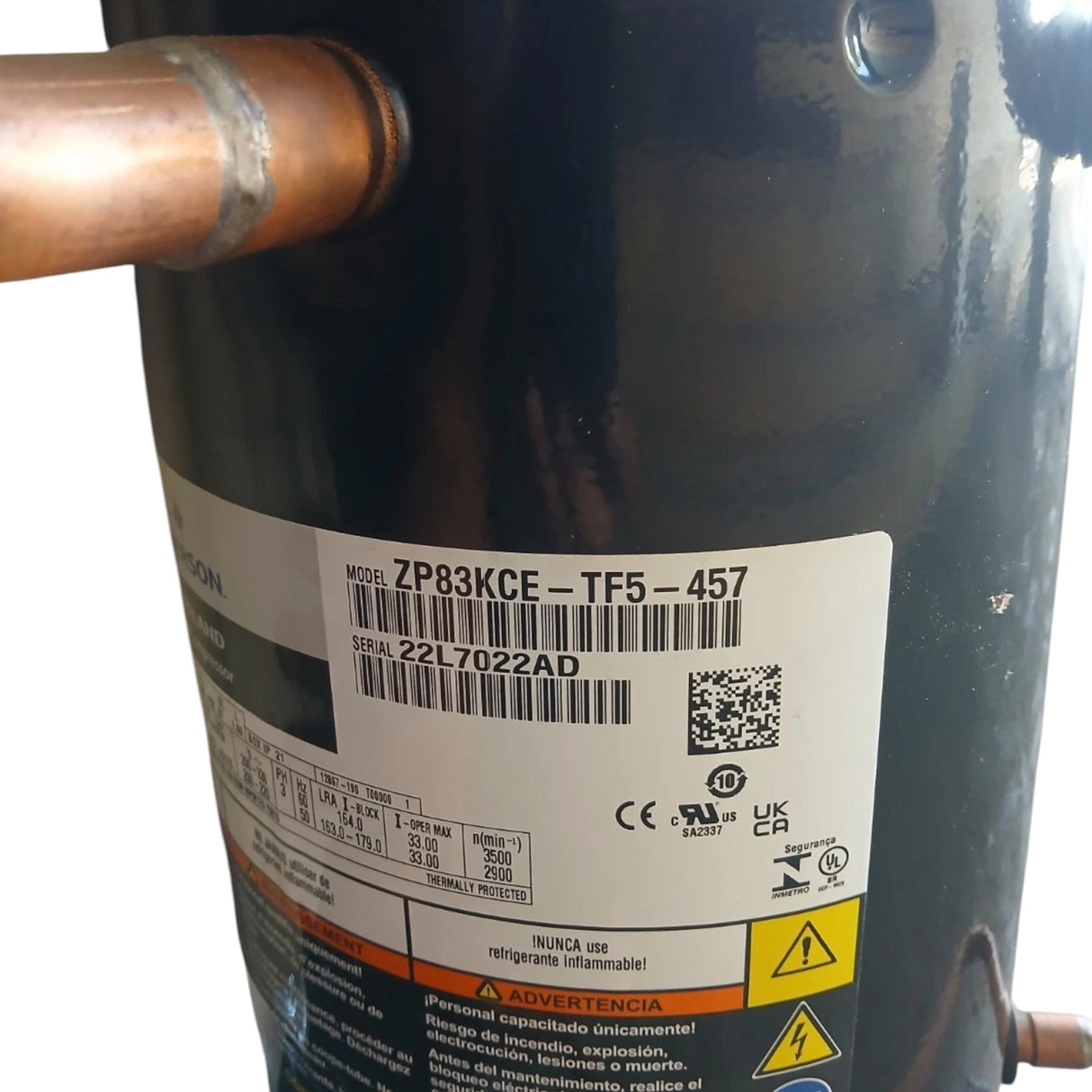 ZPT166KCE-TF5-250 Genuine Copeland Scroll Compressor