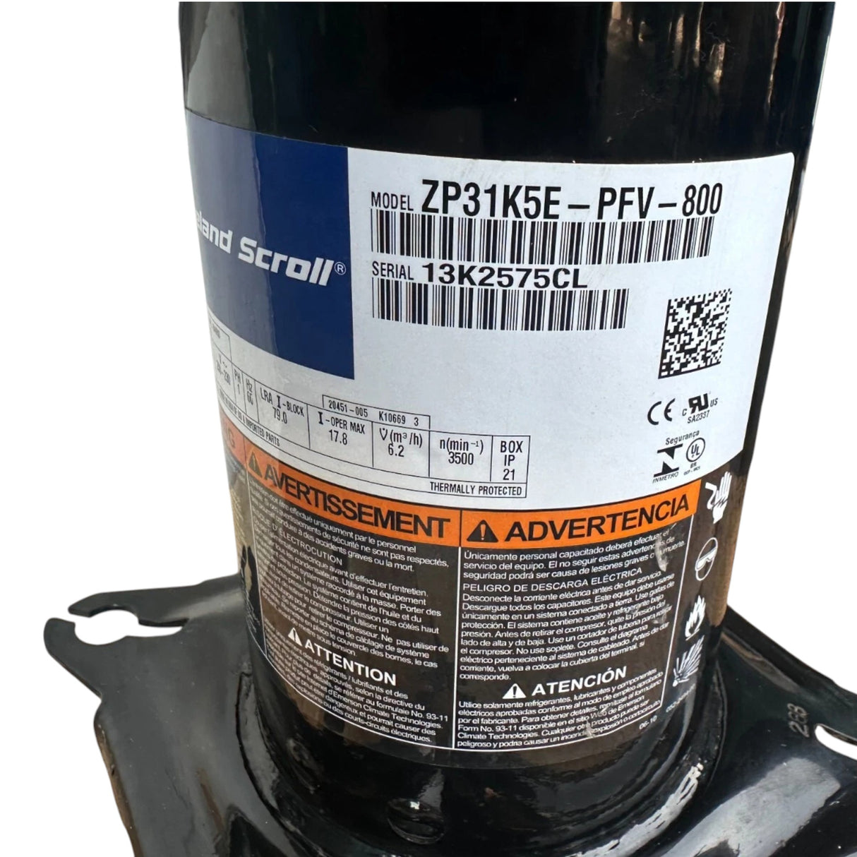 ZP31K5E-PFV-800 Genuine Copeland Scroll Compressor