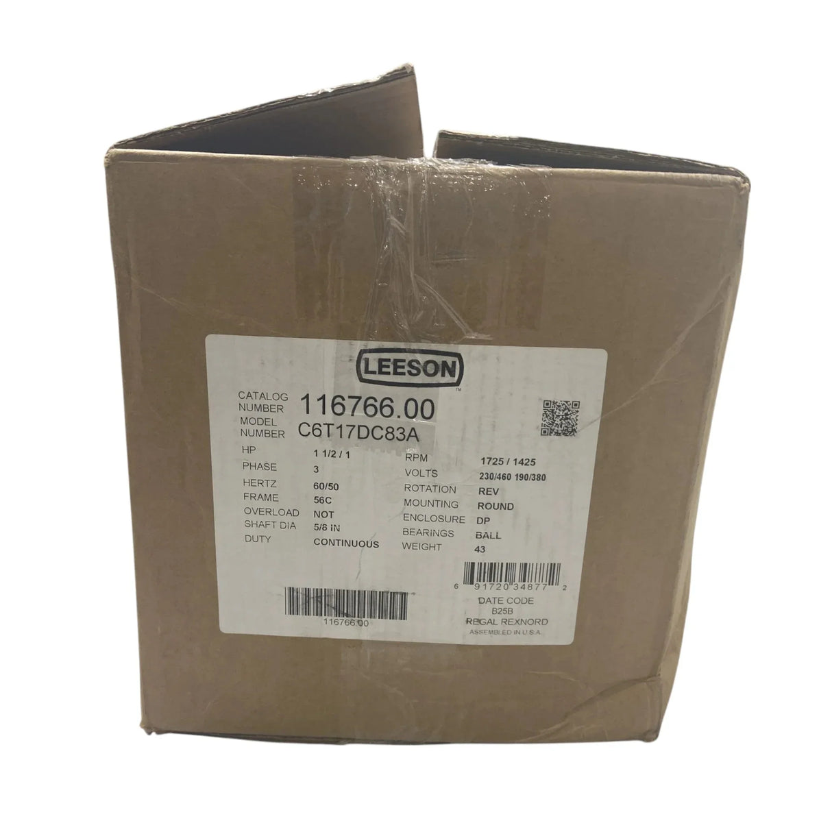 116766.00 Genuine Leeson Three Phase Brake Motor - Truck To Trailer