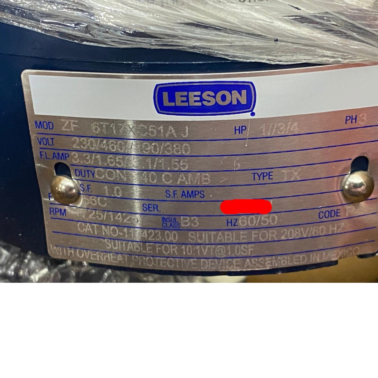 119423.00 Genuine Leeson 3-Phase Motor