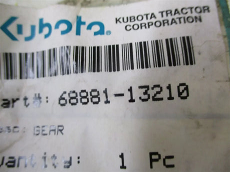 68881-13210 Kubota Reduction Gear - Truck To Trailer