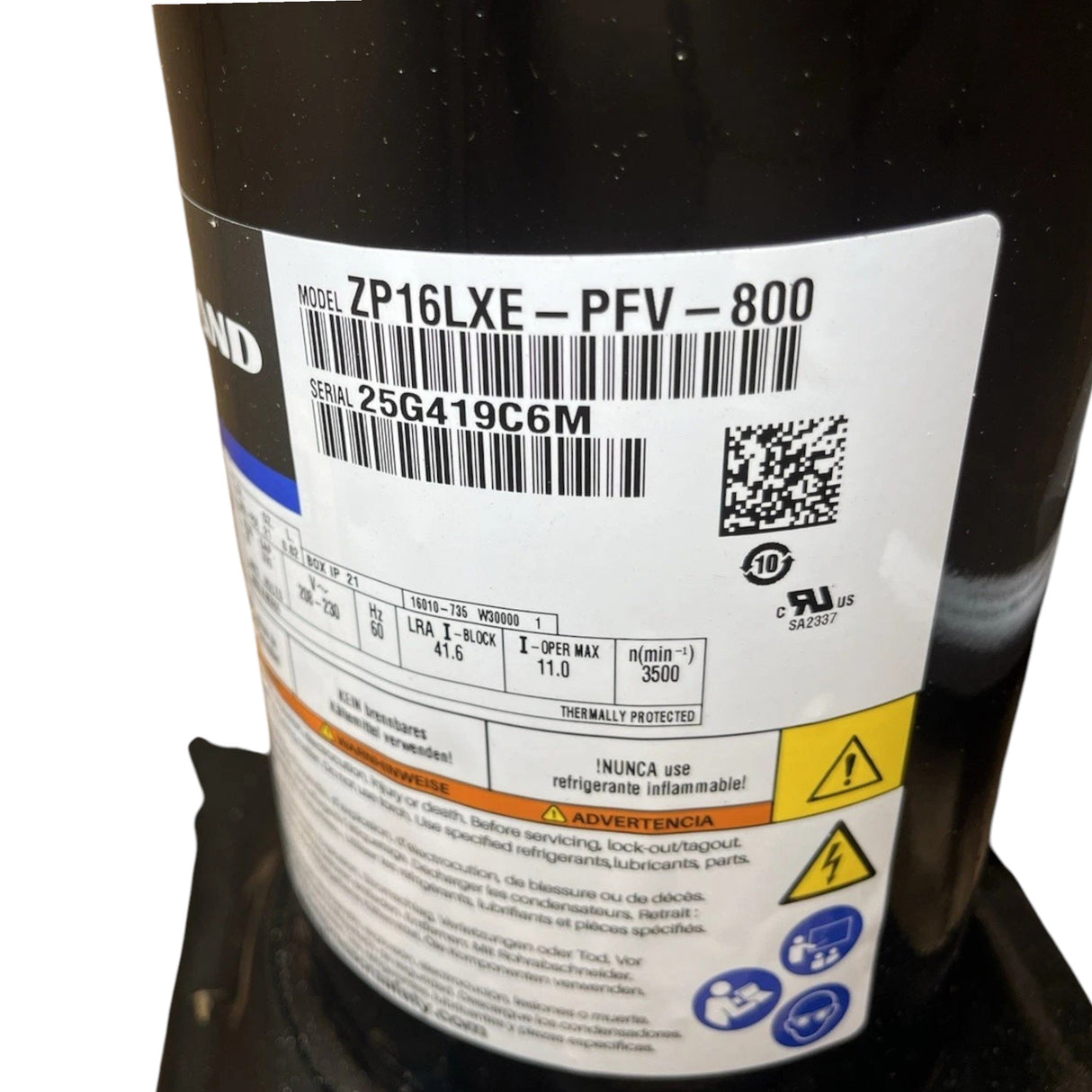 ZP16LXE-PFV-800 Genuine Copeland Scroll Compressor