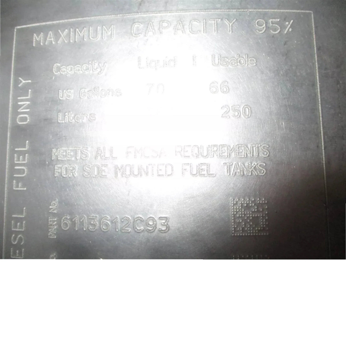 2514013C91 International Fuel Tank 26 IND 70 Gallon Left - Truck To Trailer