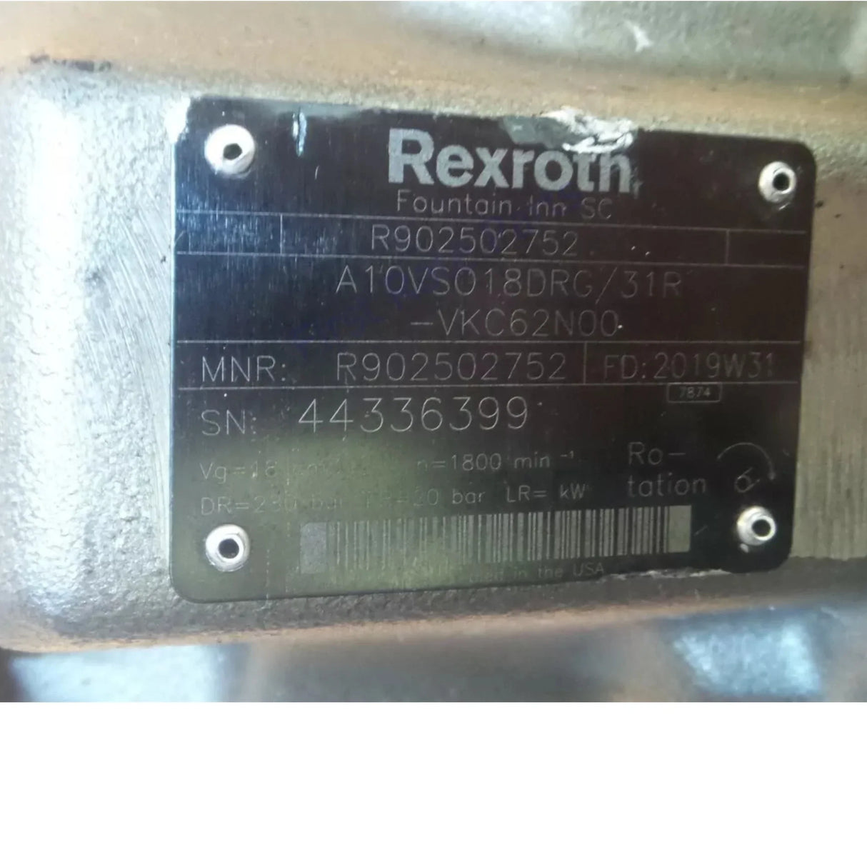 R902502752 Rexroth Variable Displacement Pump Hydraulic - Truck To Trailer