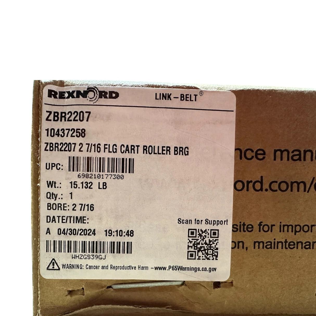 ZBR2207 Genuine Rexnord Spherical Roller Bearing - Truck To Trailer