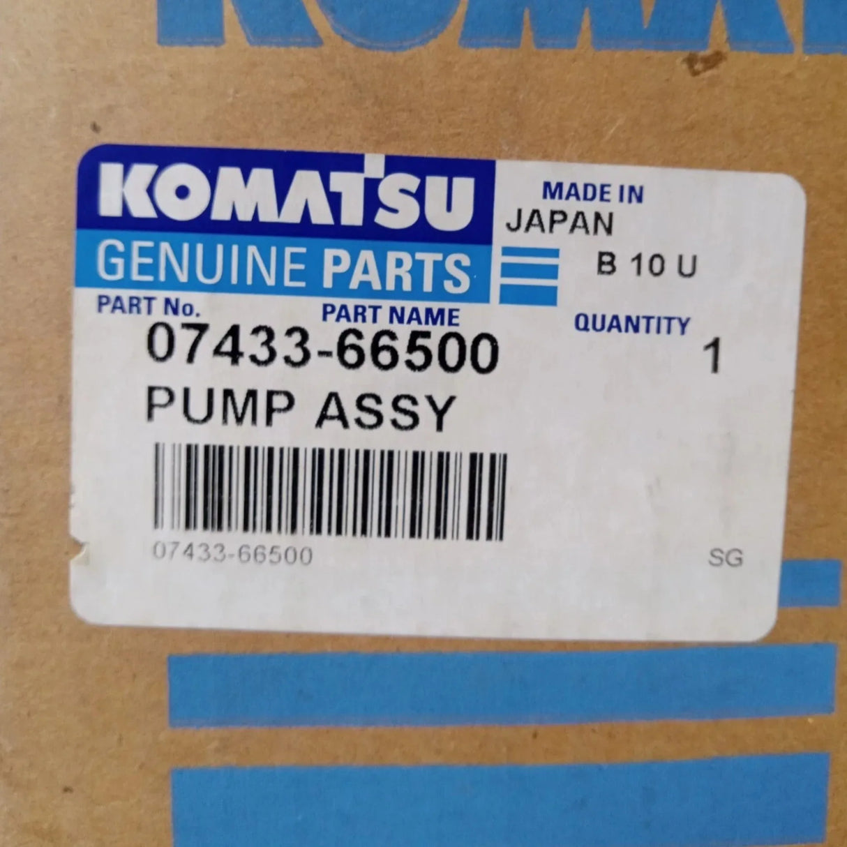 07433-66500 Genuine Komatsu Hydraulic Pump - Truck To Trailer