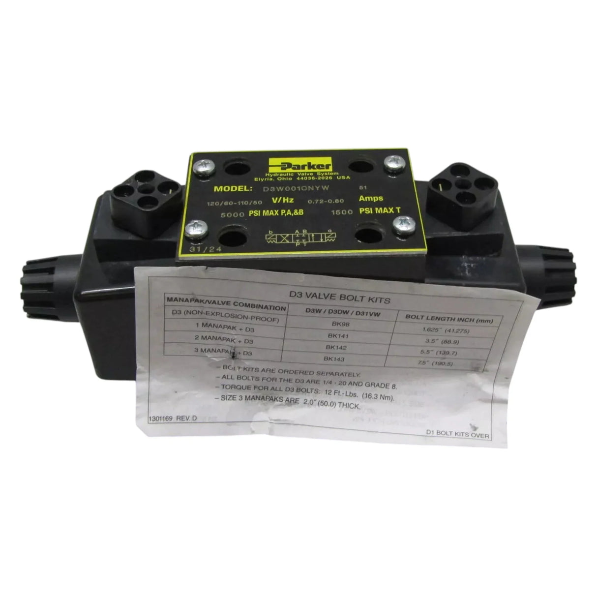 D3W001CNYW Parker Directional Control Valve D3W Series - Truck To Trailer