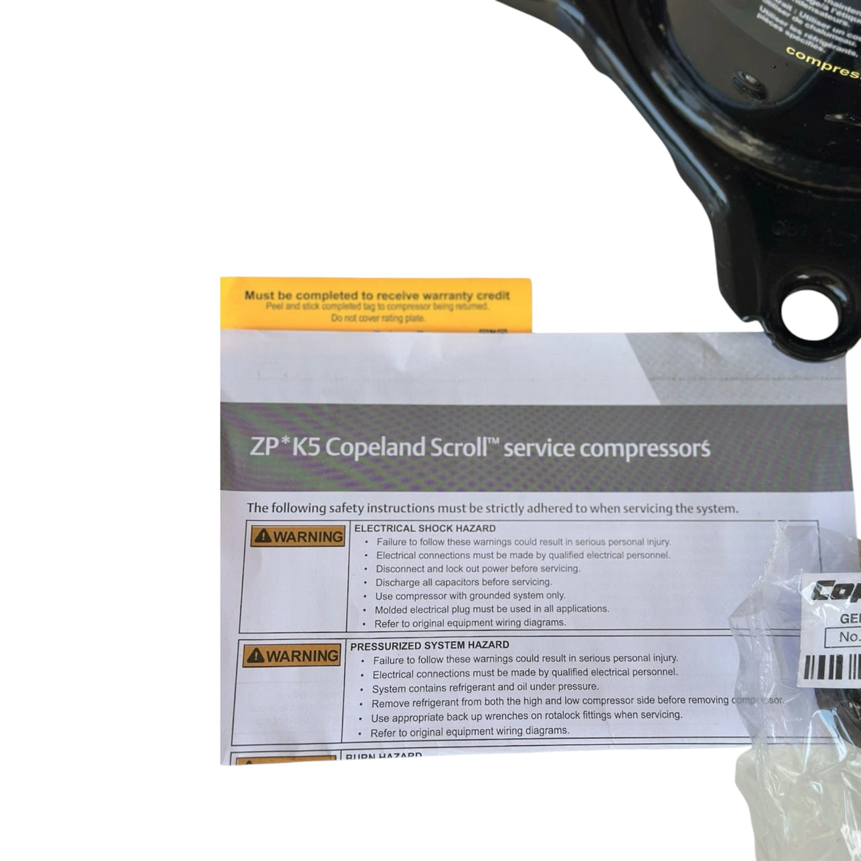 ZP42K5E-PFV-830 Genuine Copeland Scroll Compressor