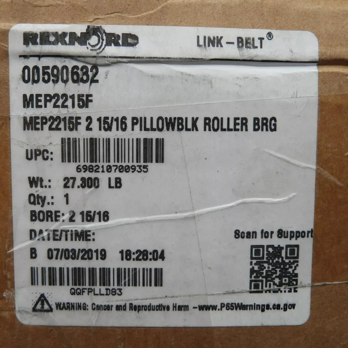 MEP2215F Rexnord Pillow Block Bearing Link-Belt - Truck To Trailer