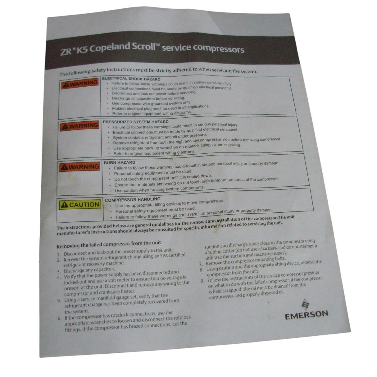 ZR32K5ETF5800 Genuine Copeland Scroll Compressor