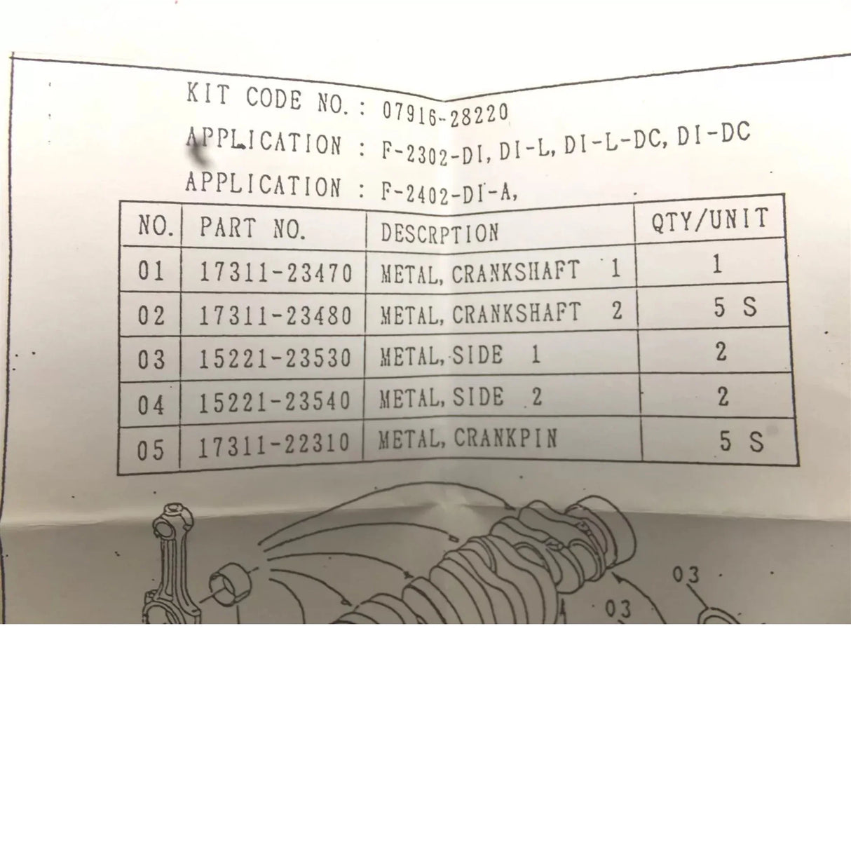 07916-28220 Kubota Metal Kit - Truck To Trailer