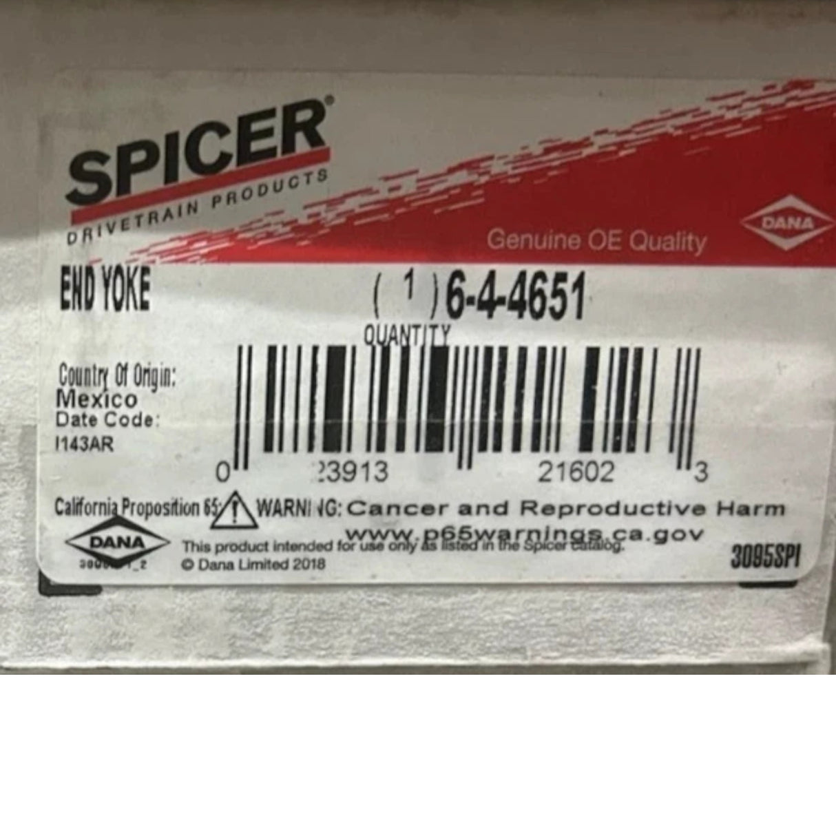 171MU51P16 Genuine Dana Spicer End Yoke