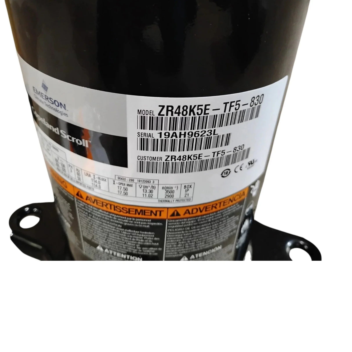 ZR48K5E-TF5-830 Genuine Copeland Scroll Compressor - Truck To Trailer