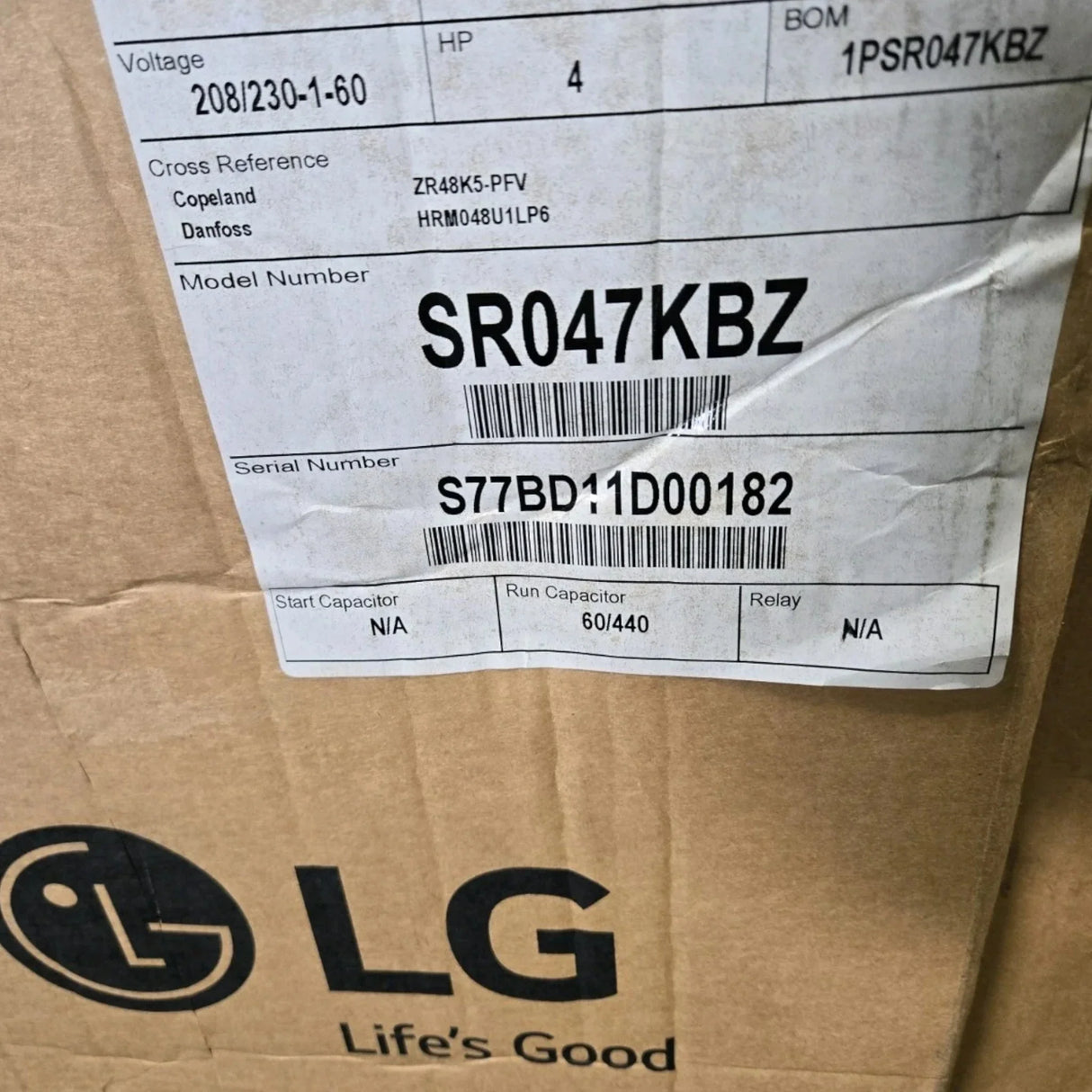 SR047KBZ Genuine LG Scroll Compressor - Truck To Trailer