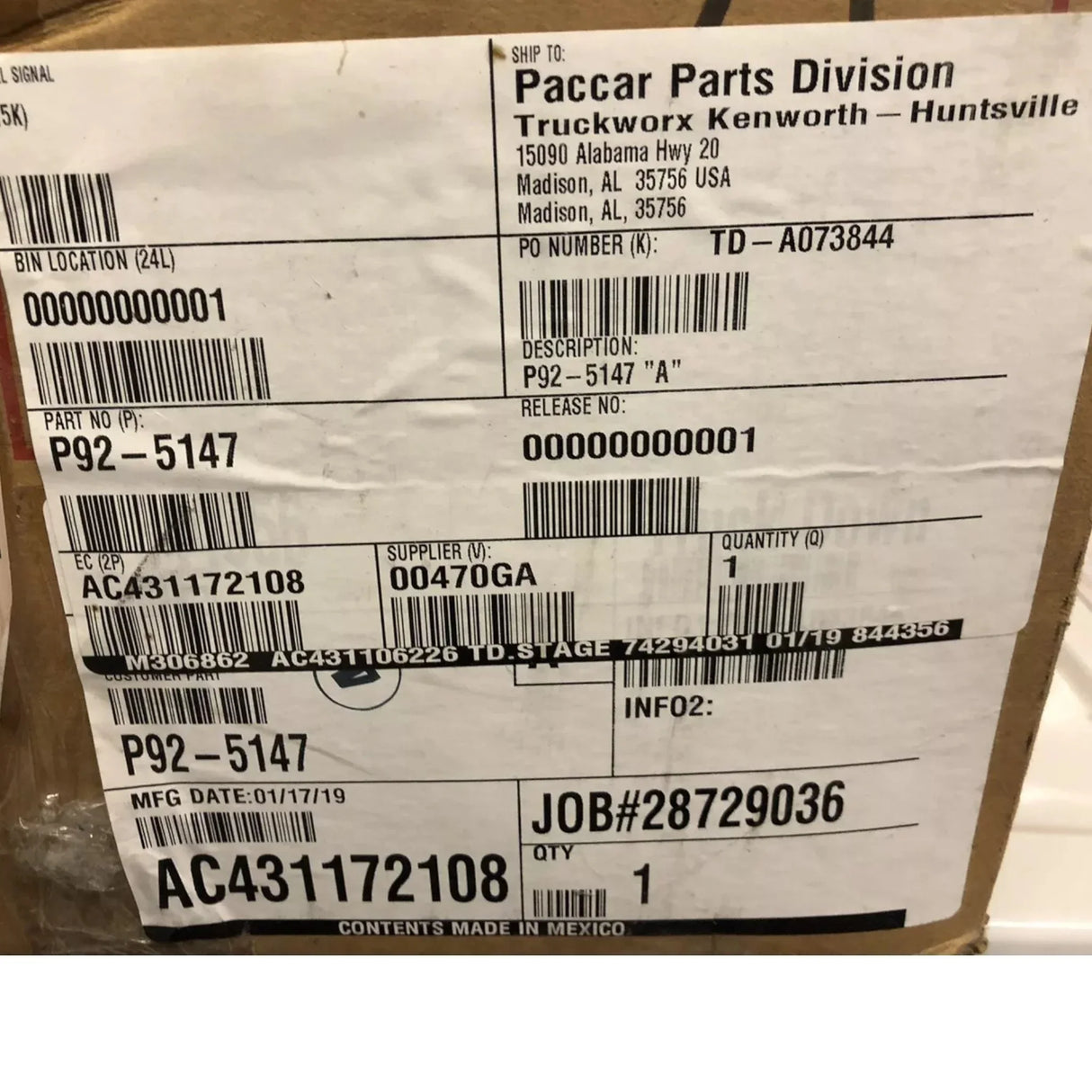 P92-5147 Paccar ECM Wiring Harness - Truck To Trailer