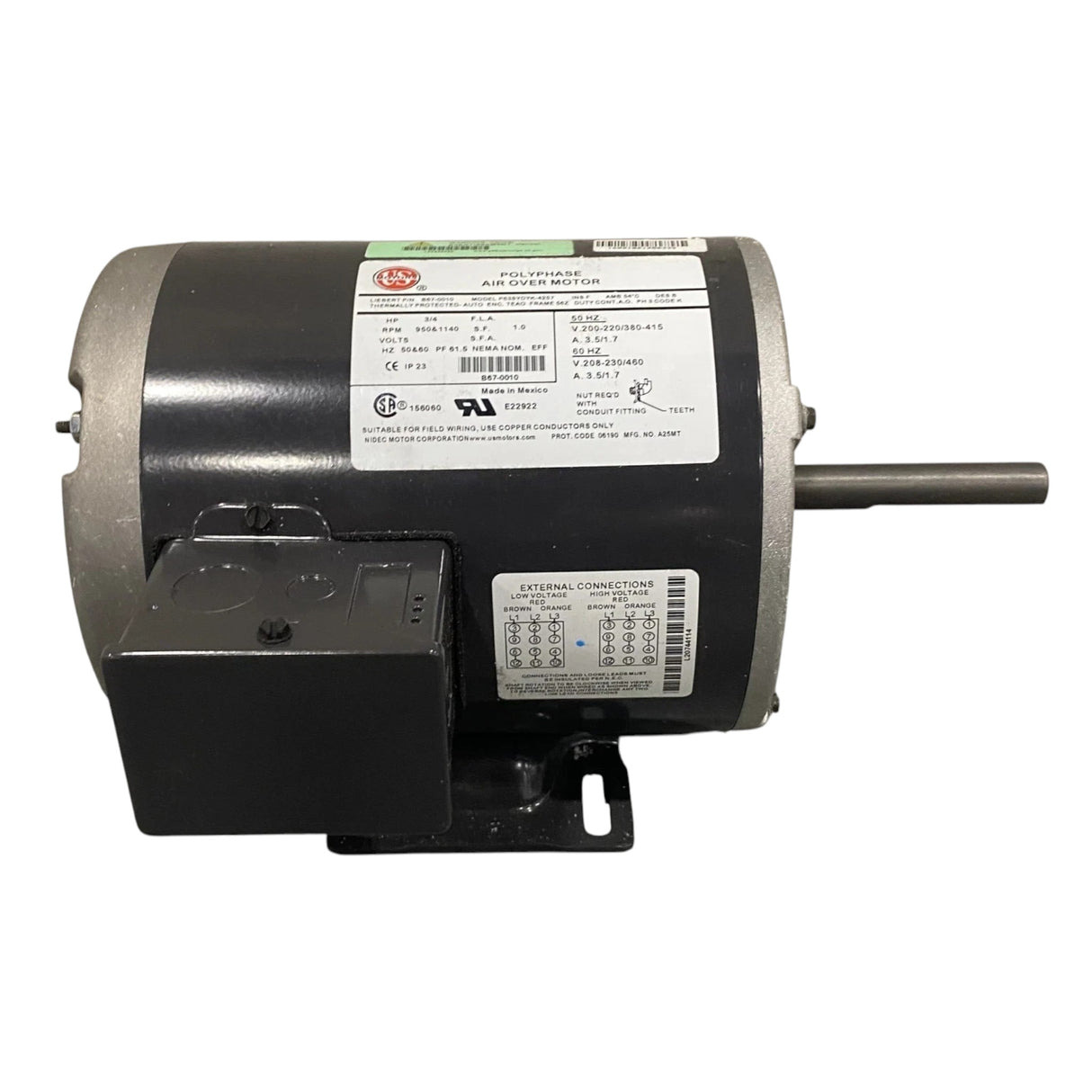 B67-0010 US Motors Electric Motor 208-230/460V 3/4HP