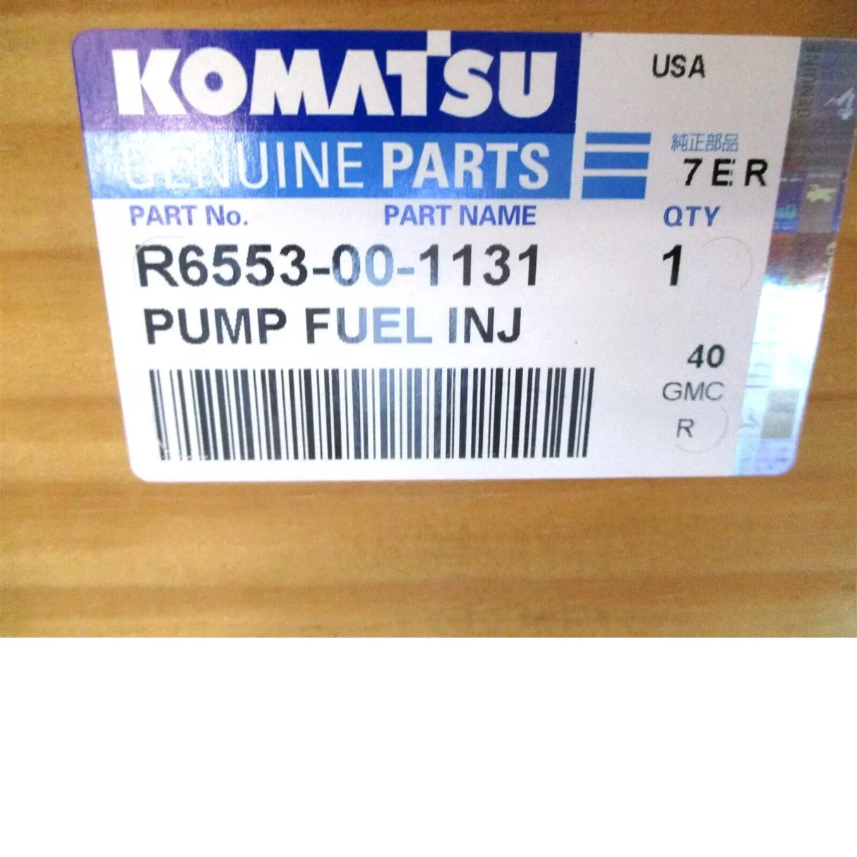 R6553-00-1131 Komatsu Pump Fuel Injection - Truck To Trailer